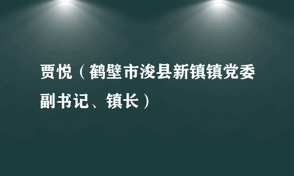 贾悦（鹤壁市浚县新镇镇党委副书记、镇长）