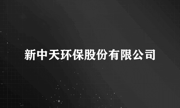 新中天环保股份有限公司