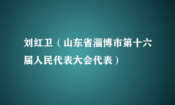 刘红卫（山东省淄博市第十六届人民代表大会代表）