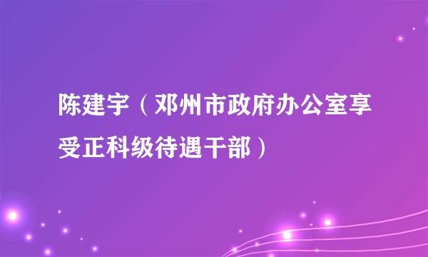 陈建宇（邓州市政府办公室享受正科级待遇干部）