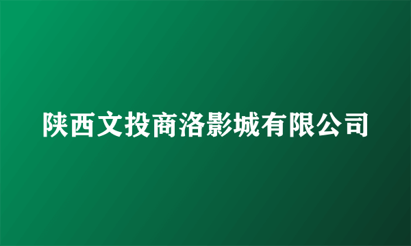 陕西文投商洛影城有限公司