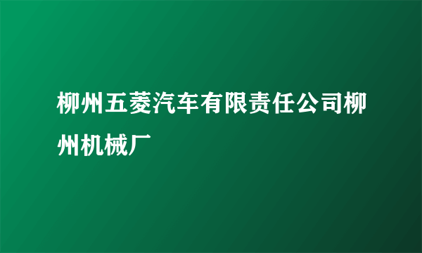 柳州五菱汽车有限责任公司柳州机械厂