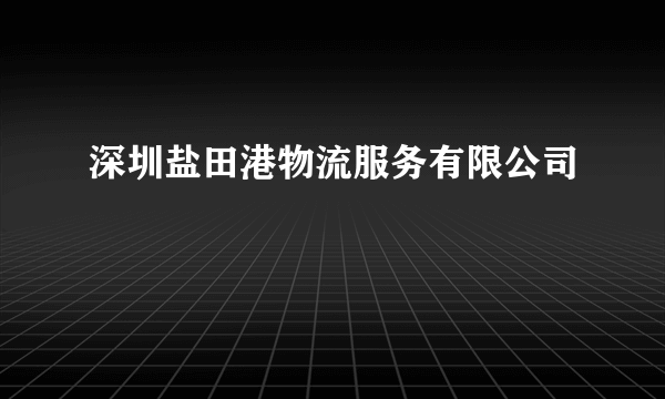 深圳盐田港物流服务有限公司