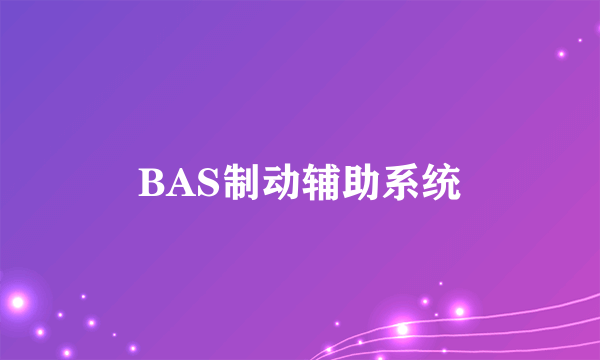 BAS制动辅助系统