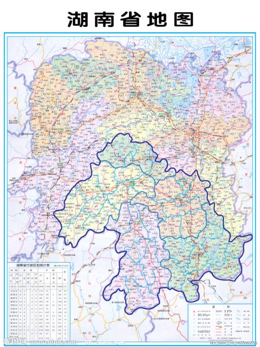 中华人民共和国分省系列地图：湖南省地图