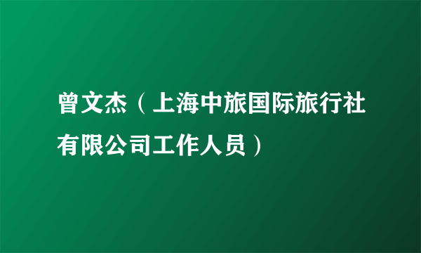 曾文杰（上海中旅国际旅行社有限公司工作人员）