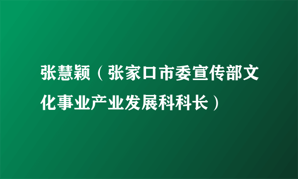 张慧颖（张家口市委宣传部文化事业产业发展科科长）