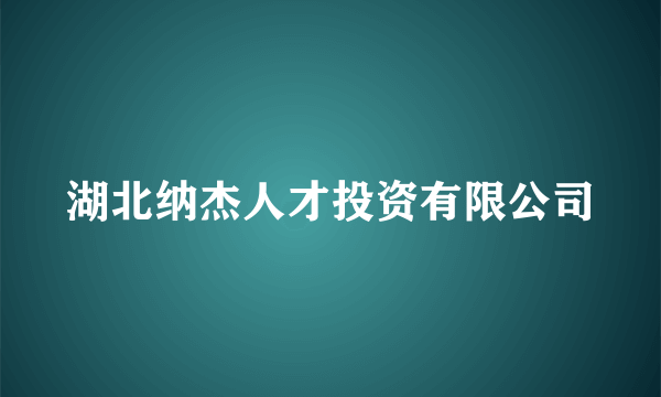 湖北纳杰人才投资有限公司