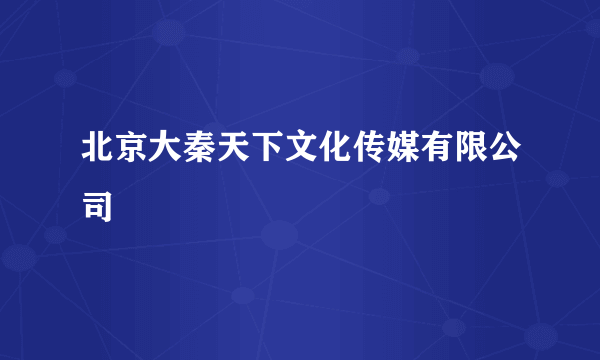 北京大秦天下文化传媒有限公司