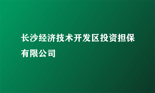 长沙经济技术开发区投资担保有限公司