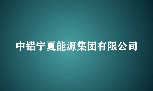 中铝宁夏能源集团有限公司