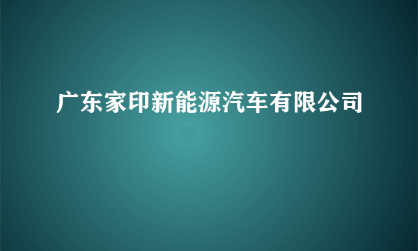 广东家印新能源汽车有限公司