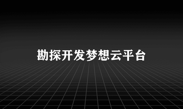 勘探开发梦想云平台