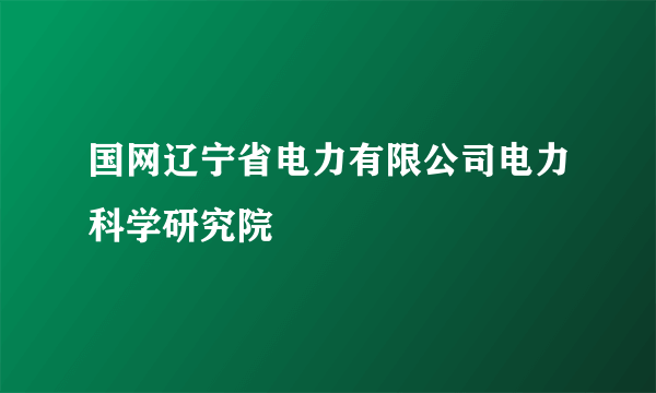 国网辽宁省电力有限公司电力科学研究院