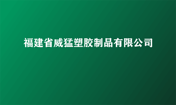 福建省威猛塑胶制品有限公司