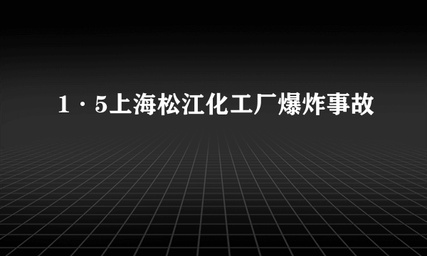 1·5上海松江化工厂爆炸事故