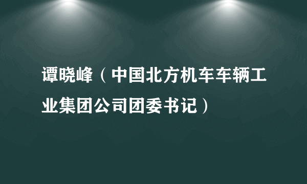 谭晓峰（中国北方机车车辆工业集团公司团委书记）