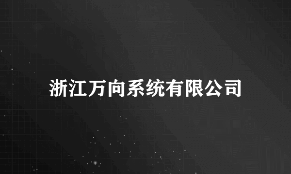 浙江万向系统有限公司