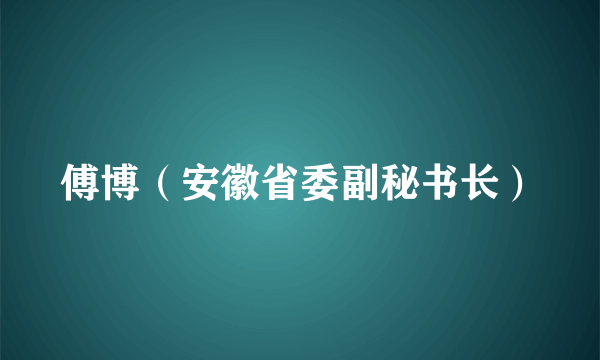 傅博（安徽省委副秘书长）