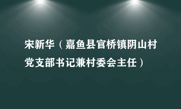 宋新华（嘉鱼县官桥镇阴山村党支部书记兼村委会主任）