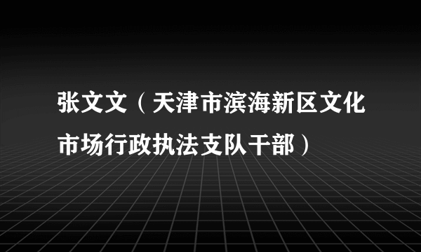 张文文（天津市滨海新区文化市场行政执法支队干部）