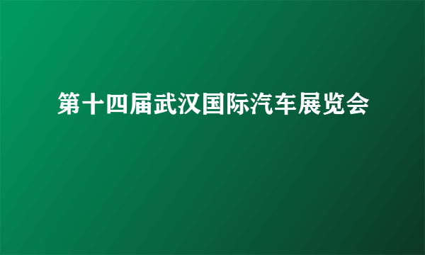 第十四届武汉国际汽车展览会