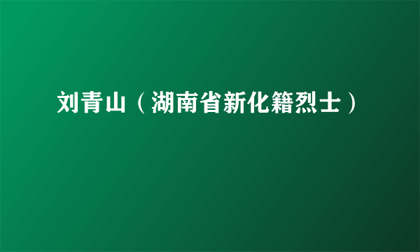 刘青山（湖南省新化籍烈士）