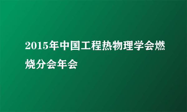 2015年中国工程热物理学会燃烧分会年会