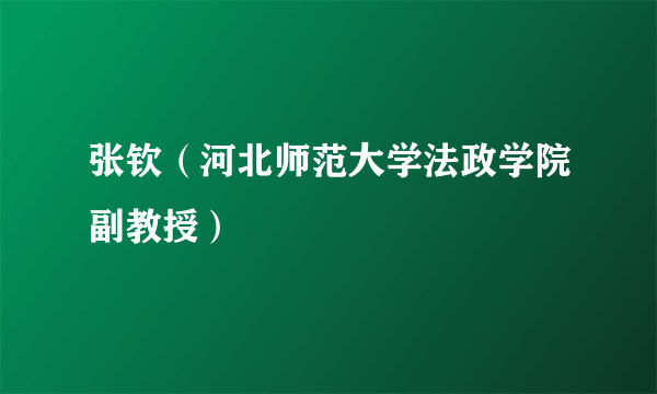 张钦（河北师范大学法政学院副教授）