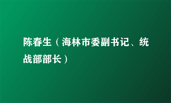 陈春生（海林市委副书记、统战部部长）