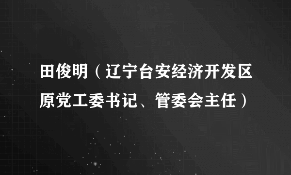 田俊明（辽宁台安经济开发区原党工委书记、管委会主任）