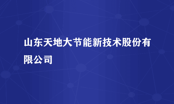 山东天地大节能新技术股份有限公司