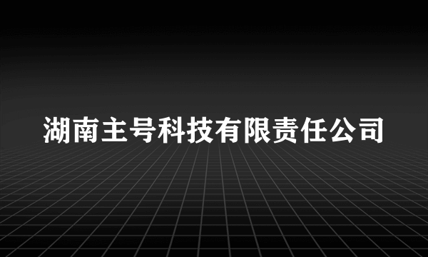 湖南主号科技有限责任公司