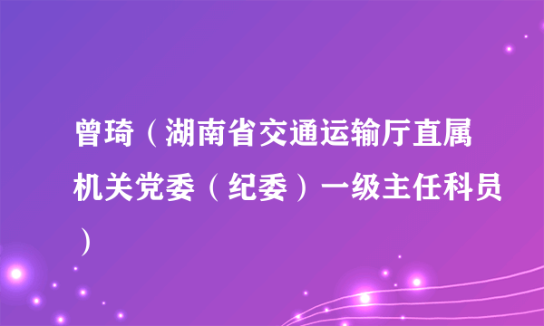 曾琦（湖南省交通运输厅直属机关党委（纪委）一级主任科员）