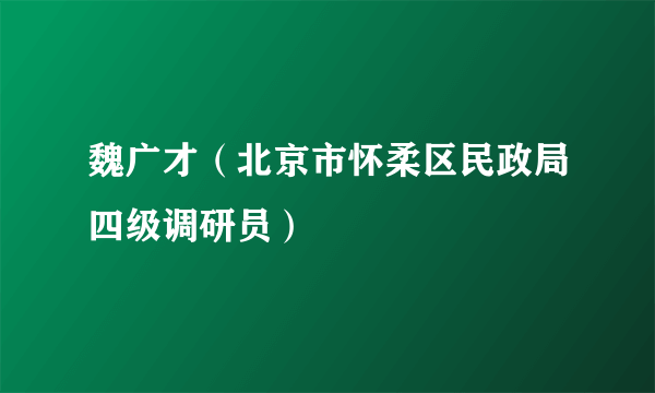 魏广才（北京市怀柔区民政局四级调研员）