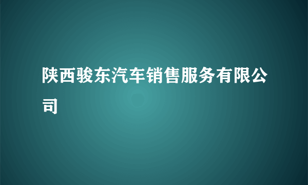 陕西骏东汽车销售服务有限公司