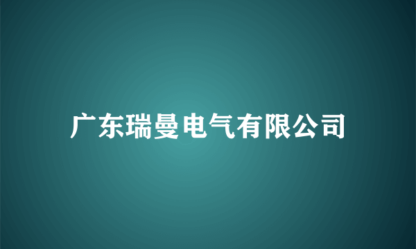 广东瑞曼电气有限公司