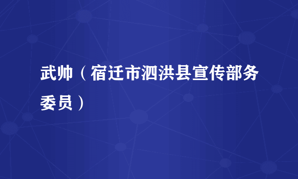 武帅（宿迁市泗洪县宣传部务委员）