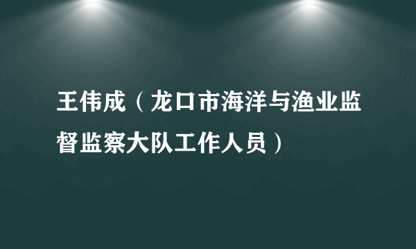 王伟成（龙口市海洋与渔业监督监察大队工作人员）