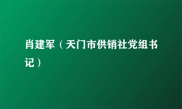 肖建军（天门市供销社党组书记）