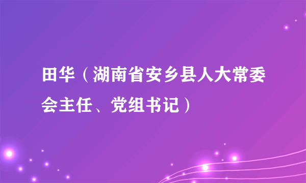 田华（湖南省安乡县人大常委会主任、党组书记）