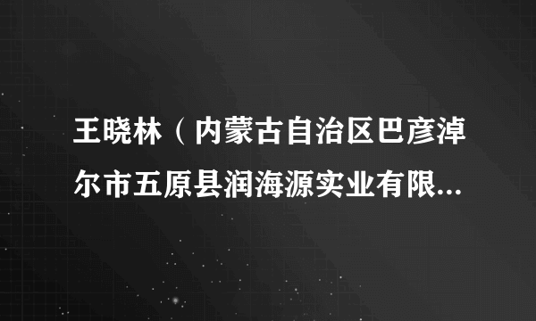 王晓林（内蒙古自治区巴彦淖尔市五原县润海源实业有限公司董事长）