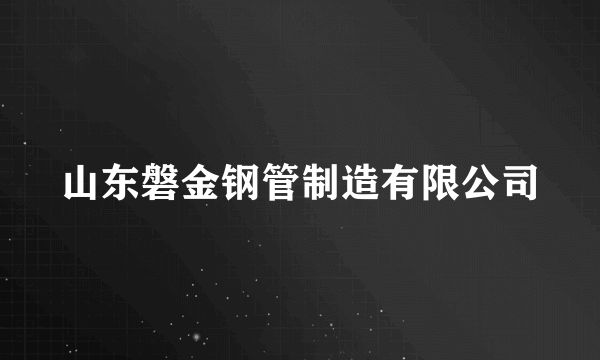 山东磐金钢管制造有限公司