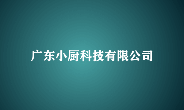 广东小厨科技有限公司