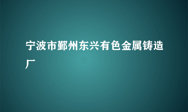 宁波市鄞州东兴有色金属铸造厂