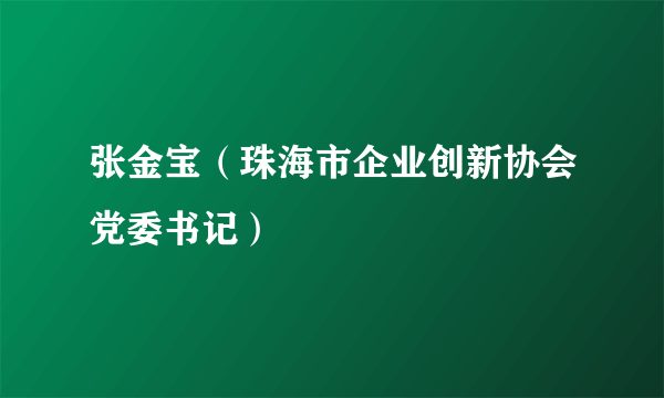 张金宝（珠海市企业创新协会党委书记）