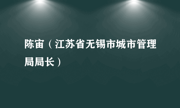 陈宙（江苏省无锡市城市管理局局长）