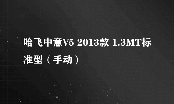 哈飞中意V5 2013款 1.3MT标准型（手动）