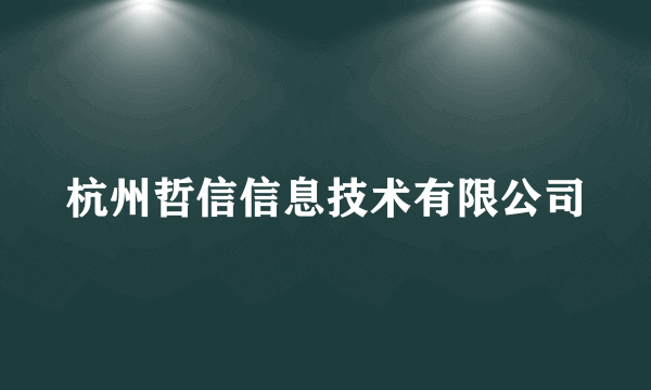 杭州哲信信息技术有限公司