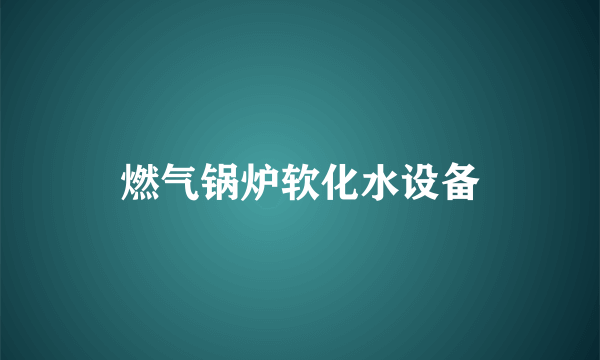 燃气锅炉软化水设备